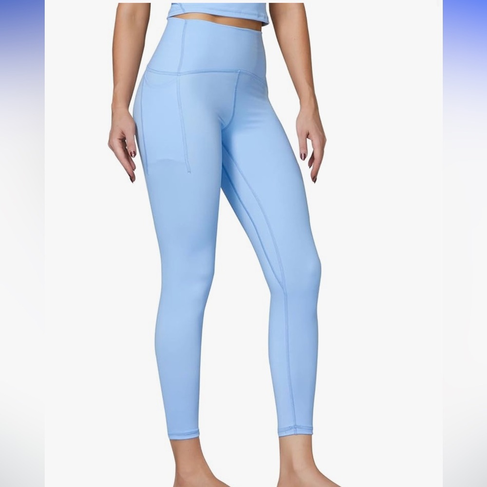 Powder Blue High-Waist Athletic Leggings